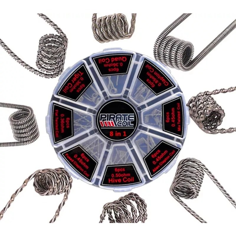 48 piezas/set 8 en 1 Bobina Pr - Clapton Wire Pre Built reseña y precio
